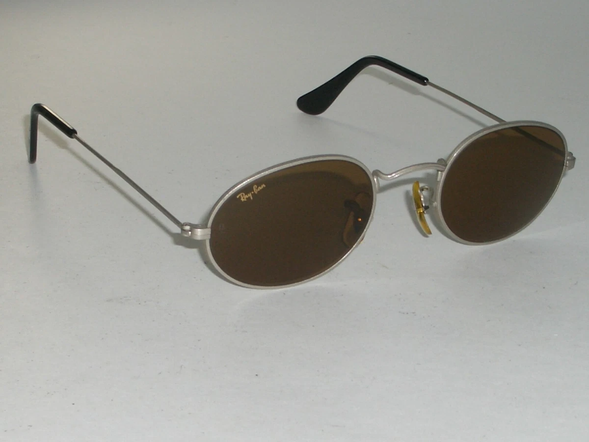 48MM B&L RAY BAN B15 BROWN GLASS ANTIQUE GUNMETAL OVAL AVIATOR