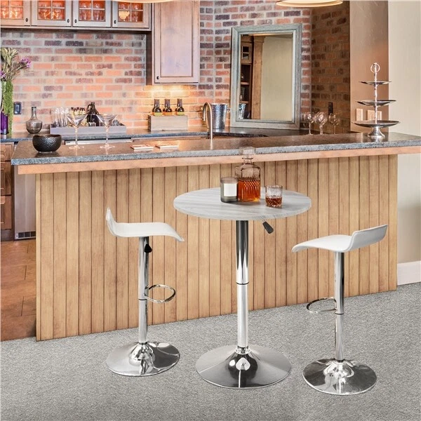 360 Swivel Pub Bar Table Height Adjustable Modern Round Bar Table - Image 4 of 4
