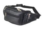 Genuine Leather Travel Waist Bag Bum Bag Hip Pouch Belly Pack 6 Zip Compartments