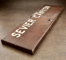 Vintage Wooden Sign Sevier Canyon Utah Rustic Primitive