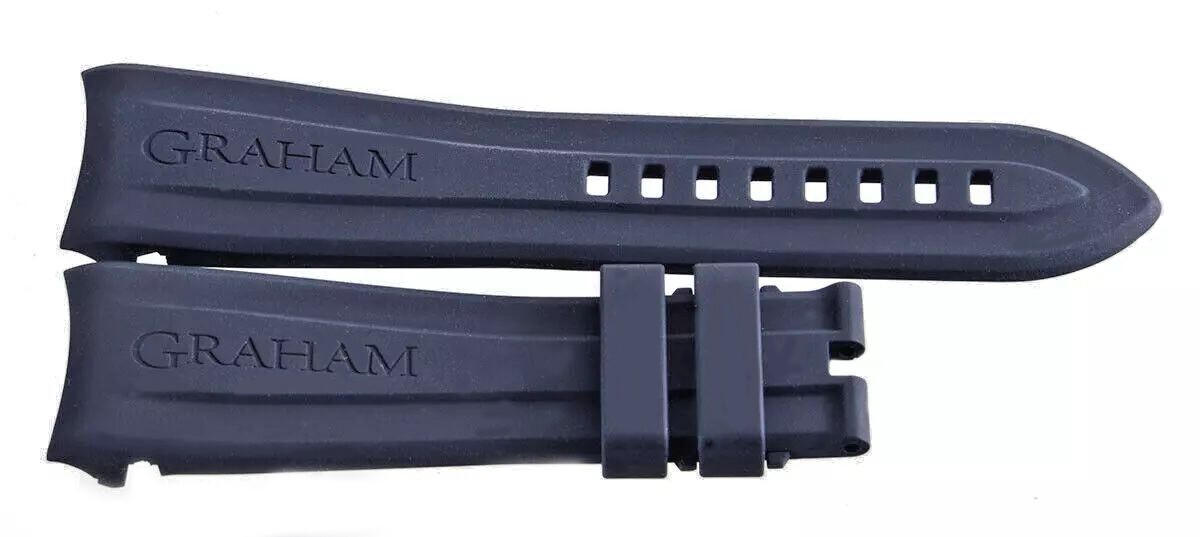 Best Graham Ruber Straps Graham Chronograph Fighter Blue Rubber Watch Band Strap 24mm x 20mm L ...