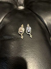 Sterling 925 LGBTQ Bi Bisexual Gender Logo Sign Earrings Pin Jewelry Pride