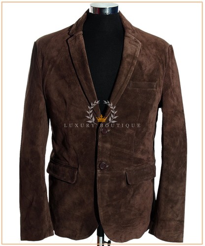 Carter Marrone Uomo Nuovo Smart 2 Bottoni Vero Vacchetta Camoscio Giacca  Blazer | eBay