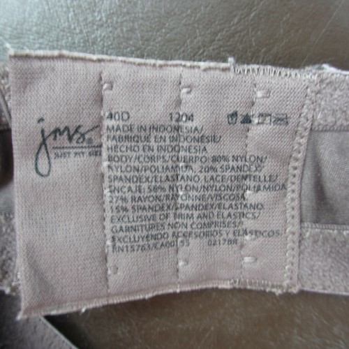 JMS Bra 40D Purple Padded Underwire Adjustable Clasp Back - Picture 9 of 9