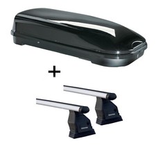 Dachbox VDPFL580L+Dachtr&auml;ger Tema f&uuml;r f&uuml;r Mercedes B-Klasse W245 05-11 Alu