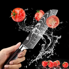 7 Inch Chef Knife Kitchen Knife Sharp Knife Stainless Steel Damascus Pattern