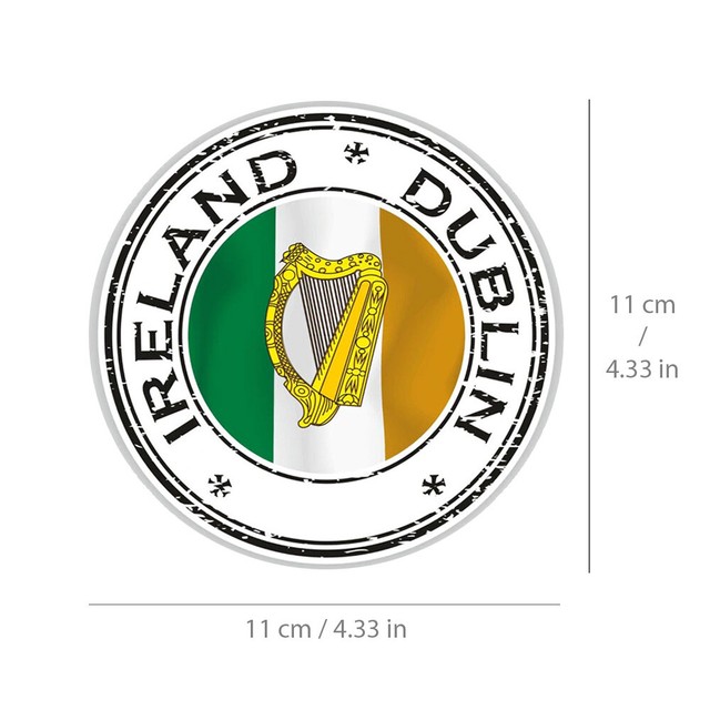 IRELAND DUBLIN Sticker Irish Flag Vinyl Decal for Car Bike Travel Bag