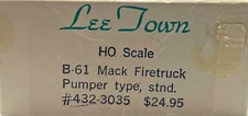 HO LEE TOWN 432-3035 B-61 MACK FIRETRUCK PUMPER TYPE KIT