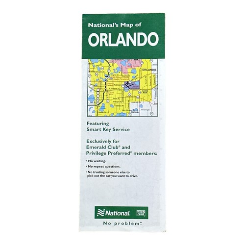 Orlando Florida Map 1994 from National Car Rental Vintage