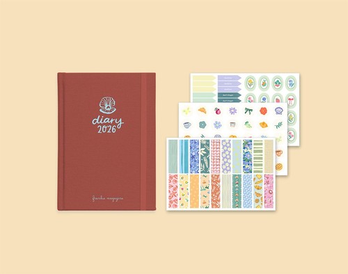 2026 Frankie Hardcover Diary Journal + Spiral Calendar Wall By Frankie Press NEW - Picture 7 of 10