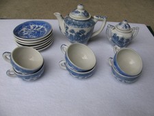 Vtg Blue Willow Child  s Tea Set 16 Piece