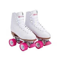 Premium White Quad Roller Skates for Girls and Women Beginners Classic Adjust...