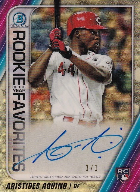 2020 Bowman Chrome Aristides Aquino ROY Favorites Superfractor Auto 1/1 ROYFA-AA