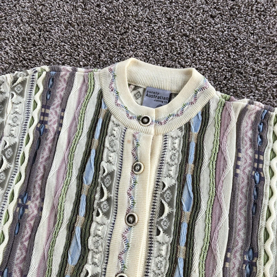Purely Australian Clothing Wool Coogi-Style Sweater Mens M Pastel Knit Textured - Image 2 of 4