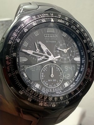 Citizen Skyhawk Black Eagle JR3155-54E C652 Eco-Drive 100M Watch Only