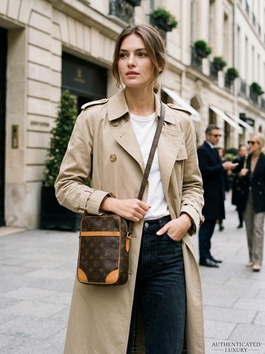 Louis Vuitton Monogram Brown Small Crossbody Bag Zip Closure Adjustable Strap
