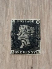 GB 1840 Used Penny Black Stamp EG Black Maltese Cross (30909)