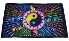 Yin & Yang Dekotuch Wandbehang 200x140 cm Partydecke leuchtende Farben psy GOA