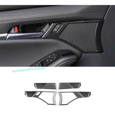 For Mazda 3 Axela 19-2024 Carbon Fiber Inner Door Handle Lock Frame Trim 2PC ABS