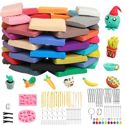 Polymer Clay Set 54 Farben Modelliermasse Bastelknete Ofenhärtend für Kinder
