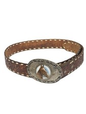 Vtg Circle Y Belt With Buckle Laced Leather Yuma 41 inch Long Signed 1.5 in wide