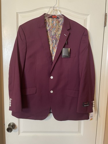 Linea Uomo Blazer Sports Jacket Men’s Size 46R Plum Single Breasted Notch Lapel - Picture 1 of 8