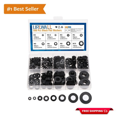 #ad #ad High Quality Nylon Flat Washers Assortment 500 Pieces in 8 Sizes Easy Storage $15.99