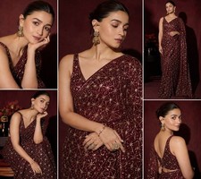 WEDDING DESIGNER BOLLYWOOD SAREE BLOUSE SARI ETHNIC PARTY WEAR INDIAN PAKISTANI
