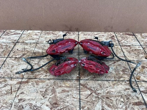 NISSAN 370Z 2009-2021 OEM FRONT REAR LEFT RIGHT BRAKE CALIPER AKEBONO RED (SET)