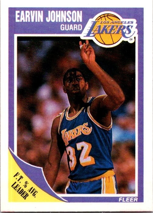 1989-90 Fleer Magic Johnson #77 Los Angeles Lakers HOF
