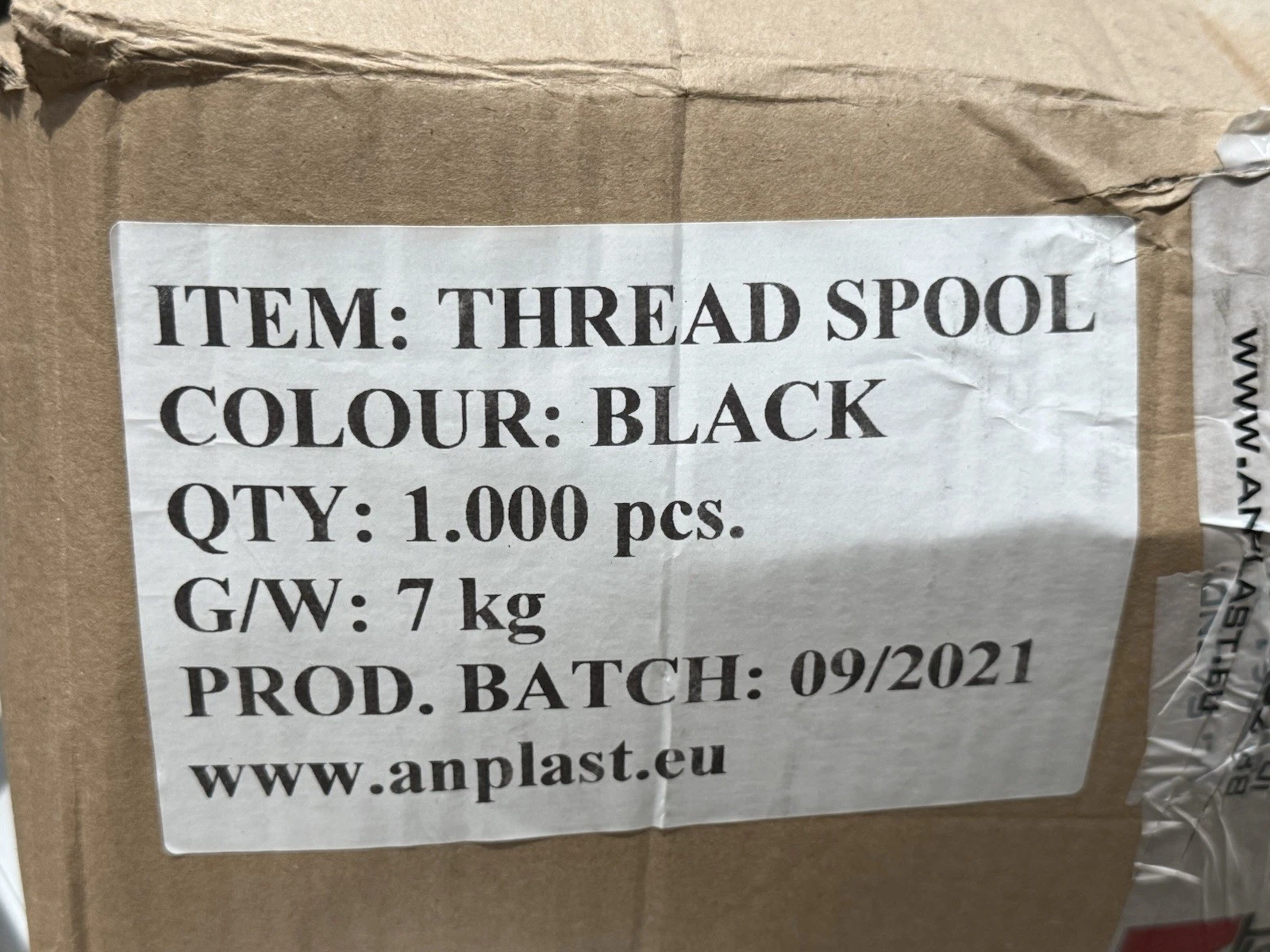 1000 Black Color Empty Thread Reel Spools Bobbin Sewing - Brand New Boxed Lot 2