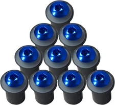 10 Pcs M5 Motorcycle Windshield Bolts Screws Kit Aluminum Alloy Motorbike Blue