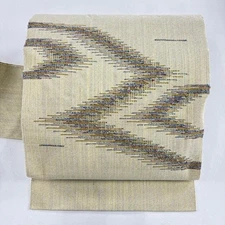 JAPANESE KIMONO BELT NAGOYA OBI ASH GREEN PURE SILK EE3577