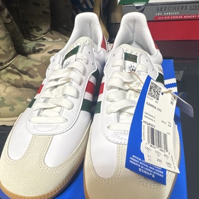 adidas Samba OG Men's White/Green/Red Leather Low Top Gum Sole HQ4951