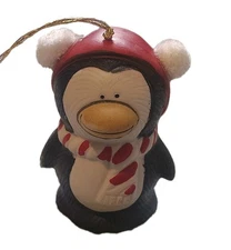 Jasco Caring Critter Chimer Penguin Bisque Porcelain Bell VTG Holiday Ornament