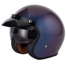 Vcan H589 Gradient Purple/Blue Chameleon Paint Open Face Motorcycle Bike Helmet