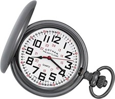 Gotham Men's Gun-tone Railroad Finish Quartz Pocket Watch Used From Japan From J