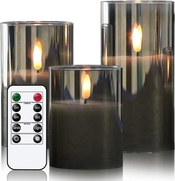 Eldnacele LED Kerzen Mit Timerfunktion Und Fernbedienung, 3Er Set-image