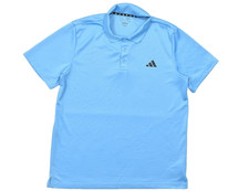 Adidas Men's Large Blue Aeroready Regular Fit Short Sleeve Golf Polo Shirt