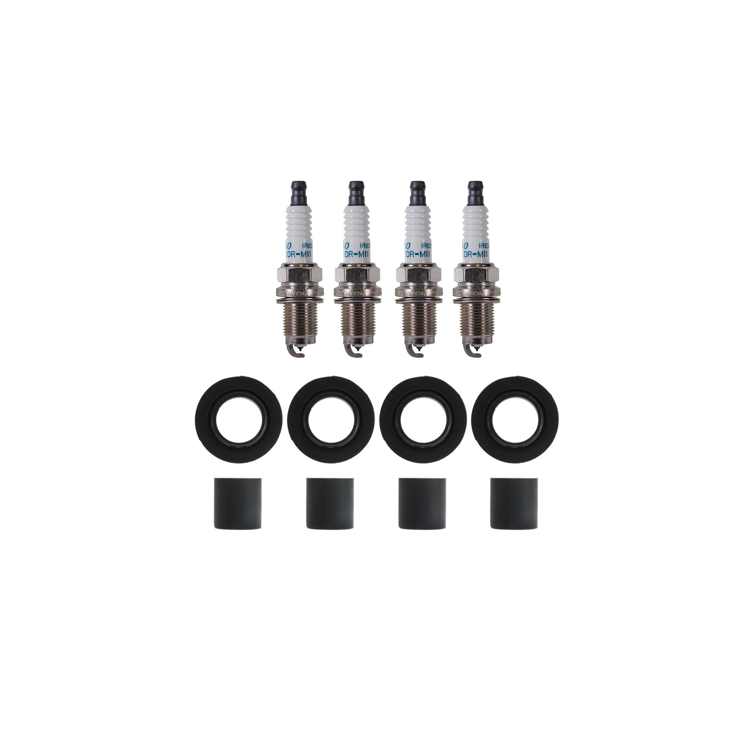 Denso 4 Iridium Spark Plugs  NGK 4 Coil Boot Kit for Honda Accord Civic L4