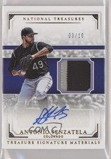 2017 Panini National Treasures Prime 3/10 Antonio Senzatela #TSM-SZ Auto 9su