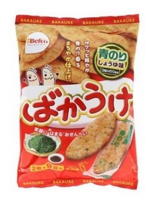 Kuriyama Beika ''Bakauke'' Aonori Soy Sauce FlavorJapanese Snack Kashi Senbei