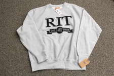 RIT Sweatshirt Mens Large Gray Pro-Weave Crewneck Pullover MV Sport College New