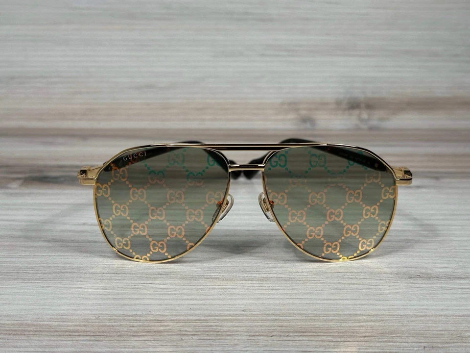 Gucci GG 1220S Black & Gold Aviator Sunglasses - Ships Now! - Image 2 of 4