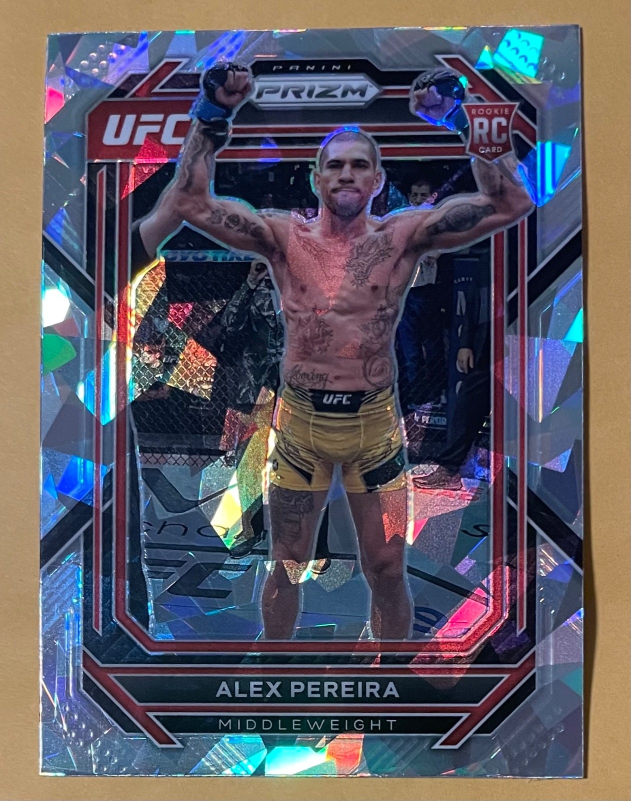 2023 Panini Prizm UFC Alex Pereira Rookie Card Cracked Ice Prizm #111 PACK FRESH