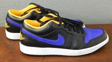 Nike Jordan 1 Low Dark Concord Mens Size 8.5 553558-075 LA Lakers Purple & Gold