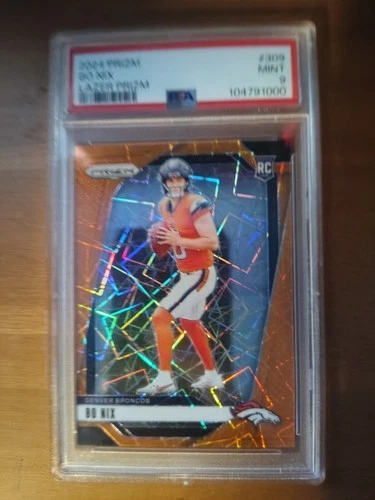 2024 Prizm Bo Nix #309 Orange Lazer Psa 9