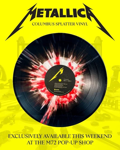 METALLICA 72 SEASONS M72 COLUMBUS POPUP STORE BLACK SILVER RED SPLATTER VINYL LP