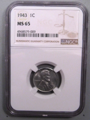BU Gem 1943 Steel Wheat Penny NGC MS65. #12