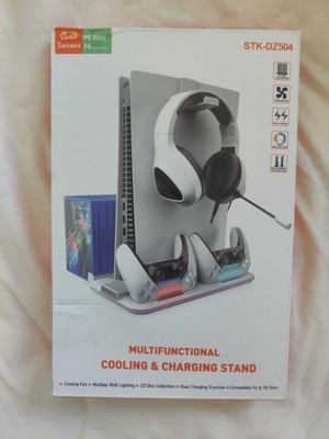 Cooling Stand with Dual Controller Charger Headphone Hanger for PS5 Console NEU